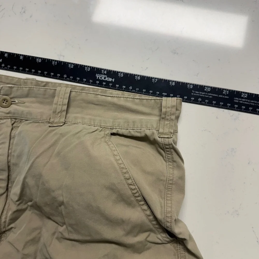 Vtg Aeropostale Cargo Shorts Mens 36 Tan A87 Utility Cotton Adjustable Hem